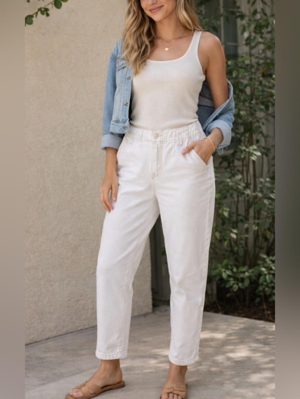 Bohme White High Rise Straight Leg Jeans Size S Classic Denim